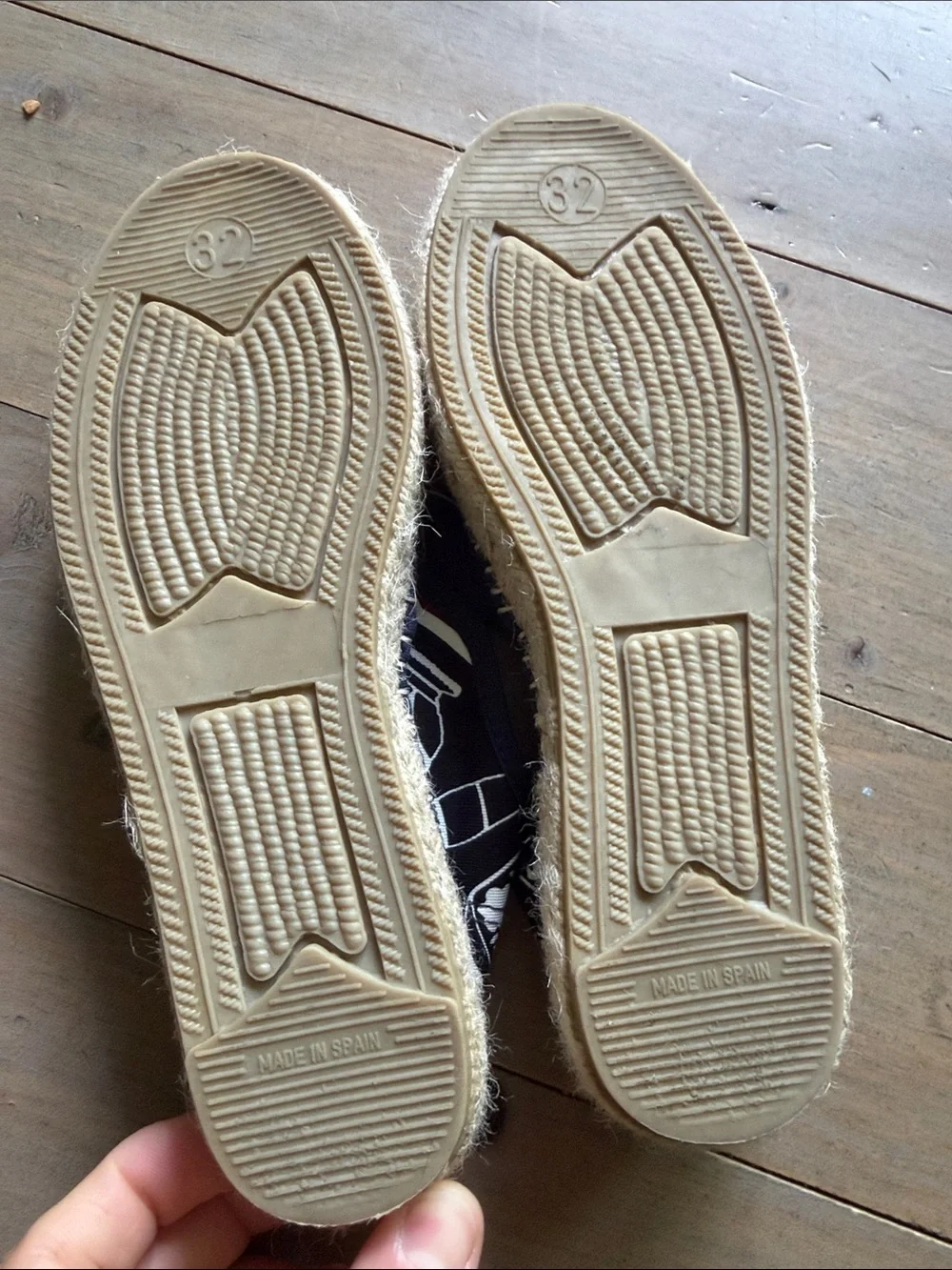 Girls Bespoke Graphic Pattern Canvas Espadrilles in Black & Plum